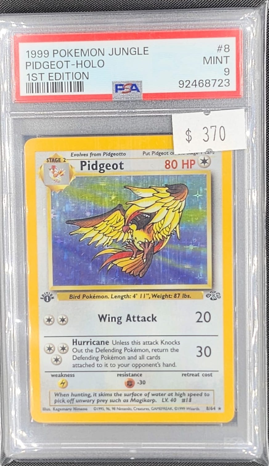 1999 pidgeot pokemon card PSA 91999 POKEMON JUNGLE PIDGEOT-HOLO 1ST EDITION #8 – UBECARD.COM