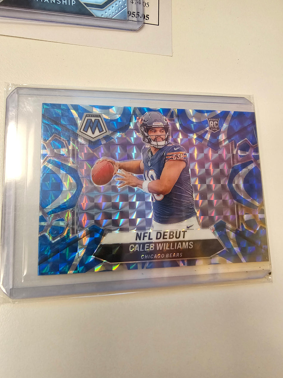 2024 Panini Mosaic NFL Debut Caleb Williams #289 Reactive Blue Mosaic Prizm (RC)