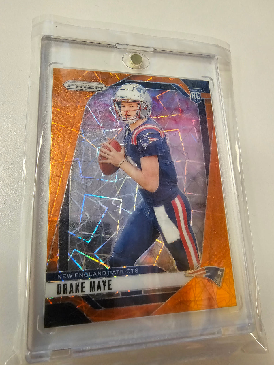 2024 Panini Prizm Drake Maye ORANGE LAZER PRIZM Rookie Card RC #329
