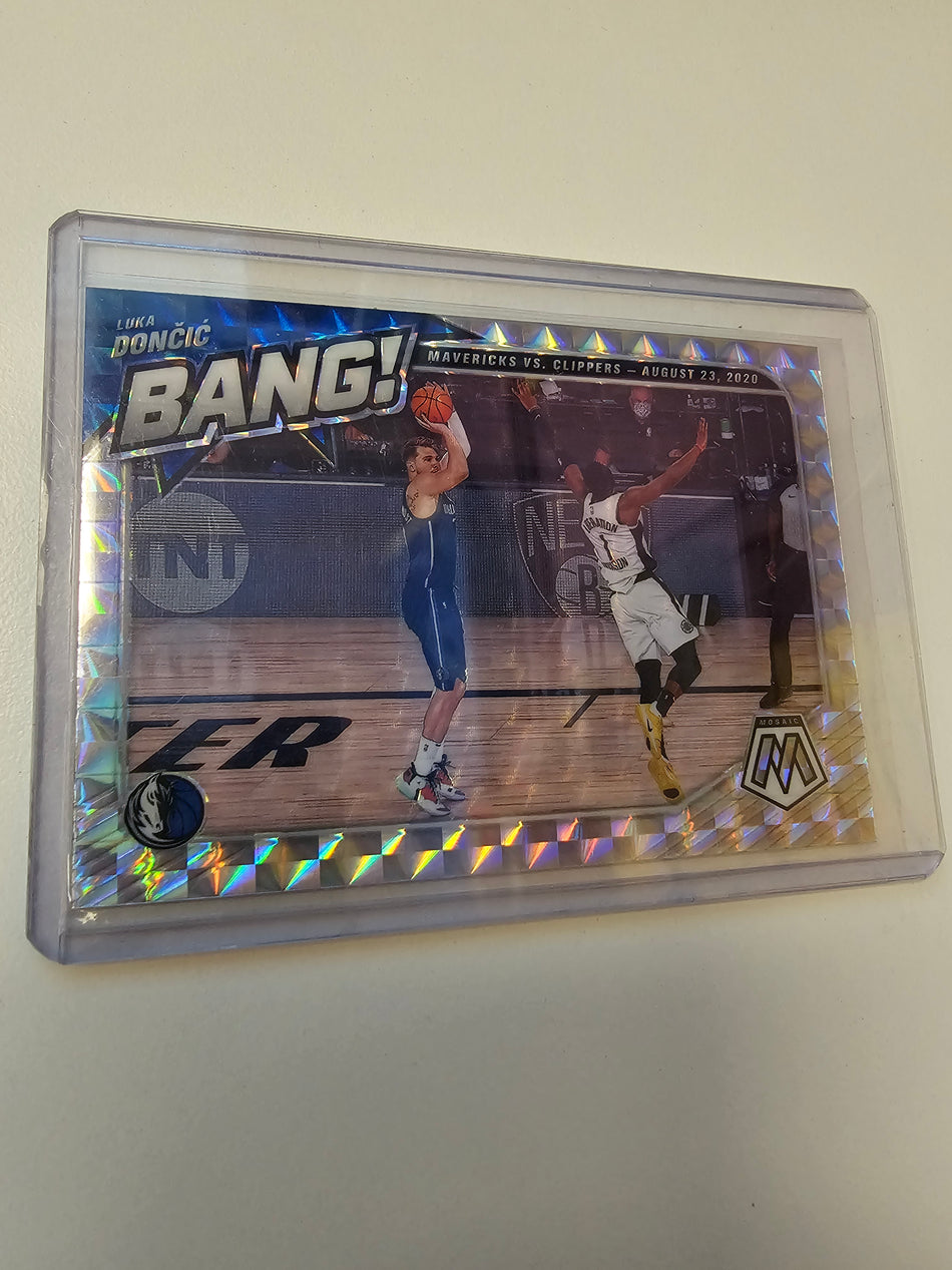 2020-21 Panini Mosaic Bang Luka Doncic Silver Mosaic Prizm #1