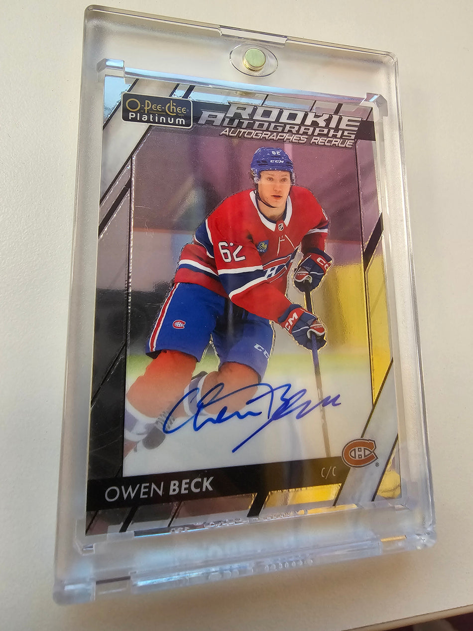 2023-24 OPC Platinum Owen Beck Rookie Autograph Canadiens RC
