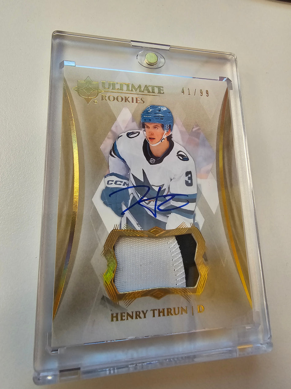 2023-24 Upper Deck Ultimate Collection Henry Thrun #/99 Ultimate Rookies Jersey #193 RC