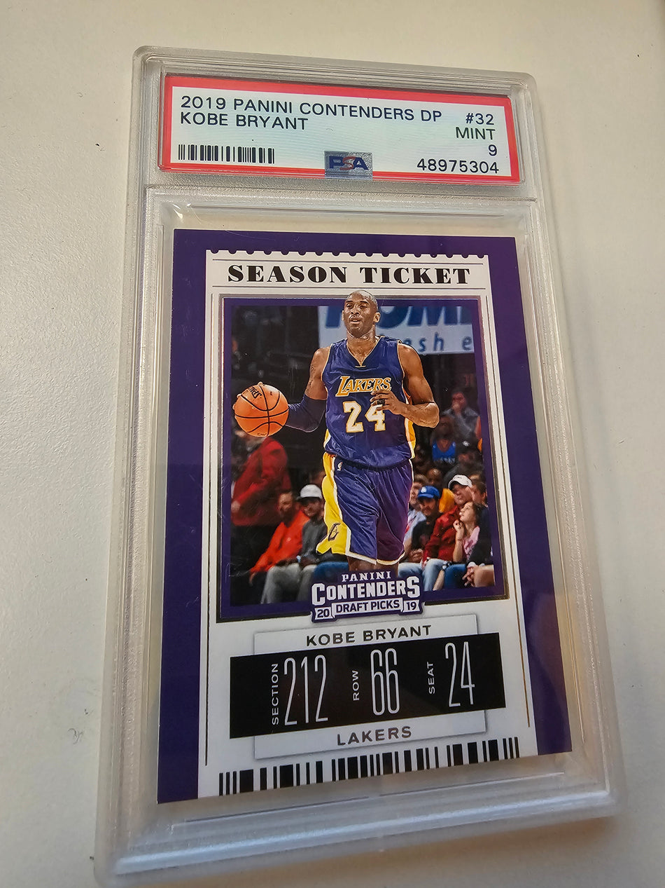 2019 Panini Contenders DP Draft Ticket Kobe Bryant Lakers HOF PSA 9