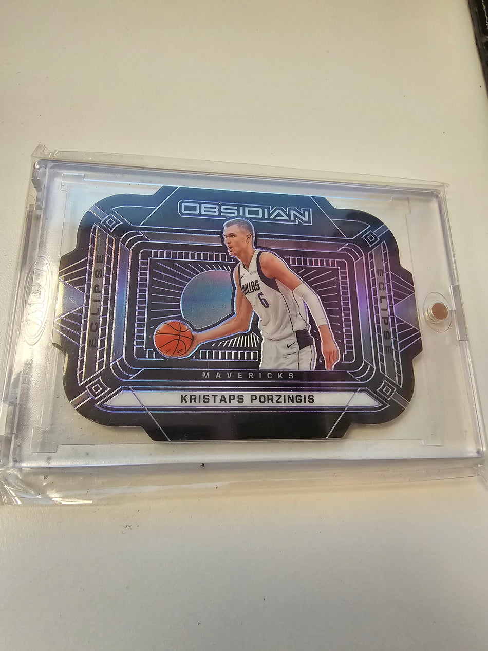 2020-21 Obsidian Kristaps Poringis Eclipse Purple Etched Card #34 /75