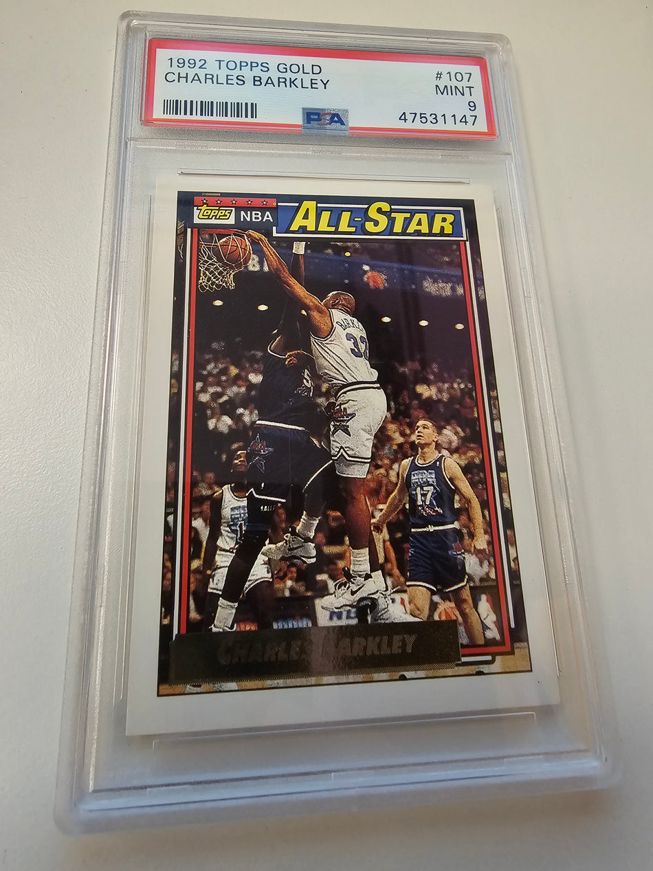 1992-93 Topps Gold Charles Barkley #107 PSA 9