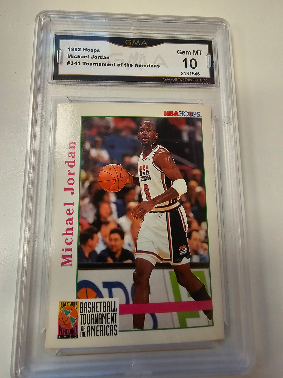 1992 Hoops Michael Jordan #341 Tournament of the Americas GMA Gem MT 10