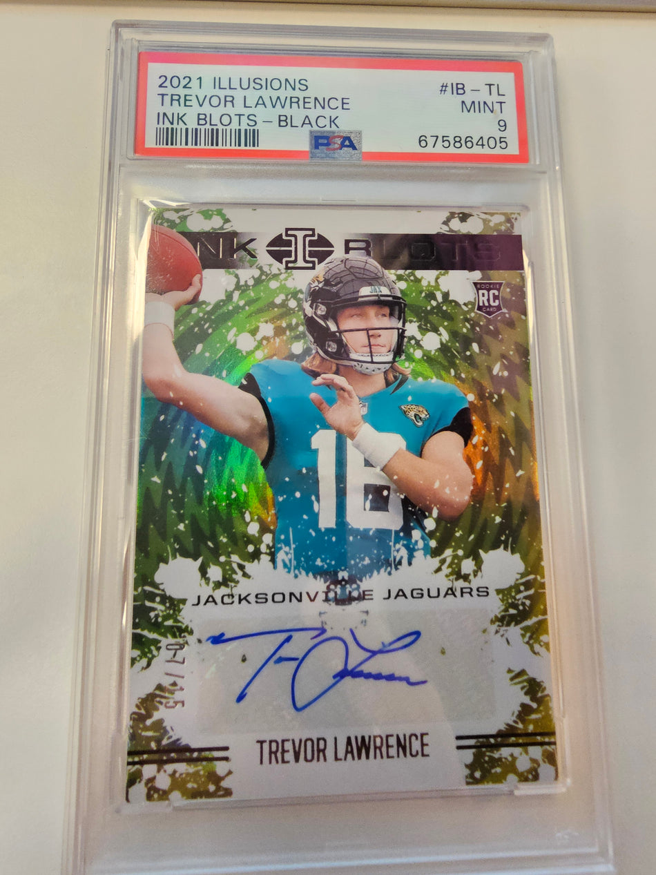 2021 Illusions Trevor Lawrence Ink Blots - Black /15 PSA Mint 9