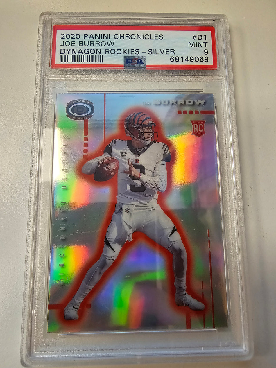 2020 Panini Chronicles Dynagon Joe Burrow Silver Rookies #D-1 PSA 9 Mint