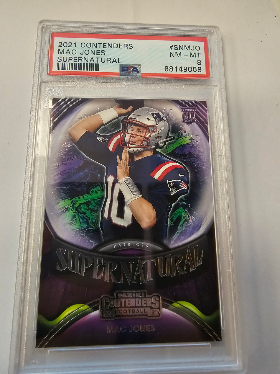 2021 Contenders Mac Jones Supernatural Rookie RC #SN-MJO PSA 8