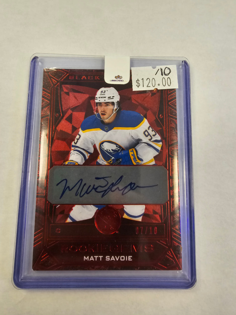 2023-24 Matt Savoie Upper Deck Black Diamond Red Rookie Gems /10 #RG-MS
