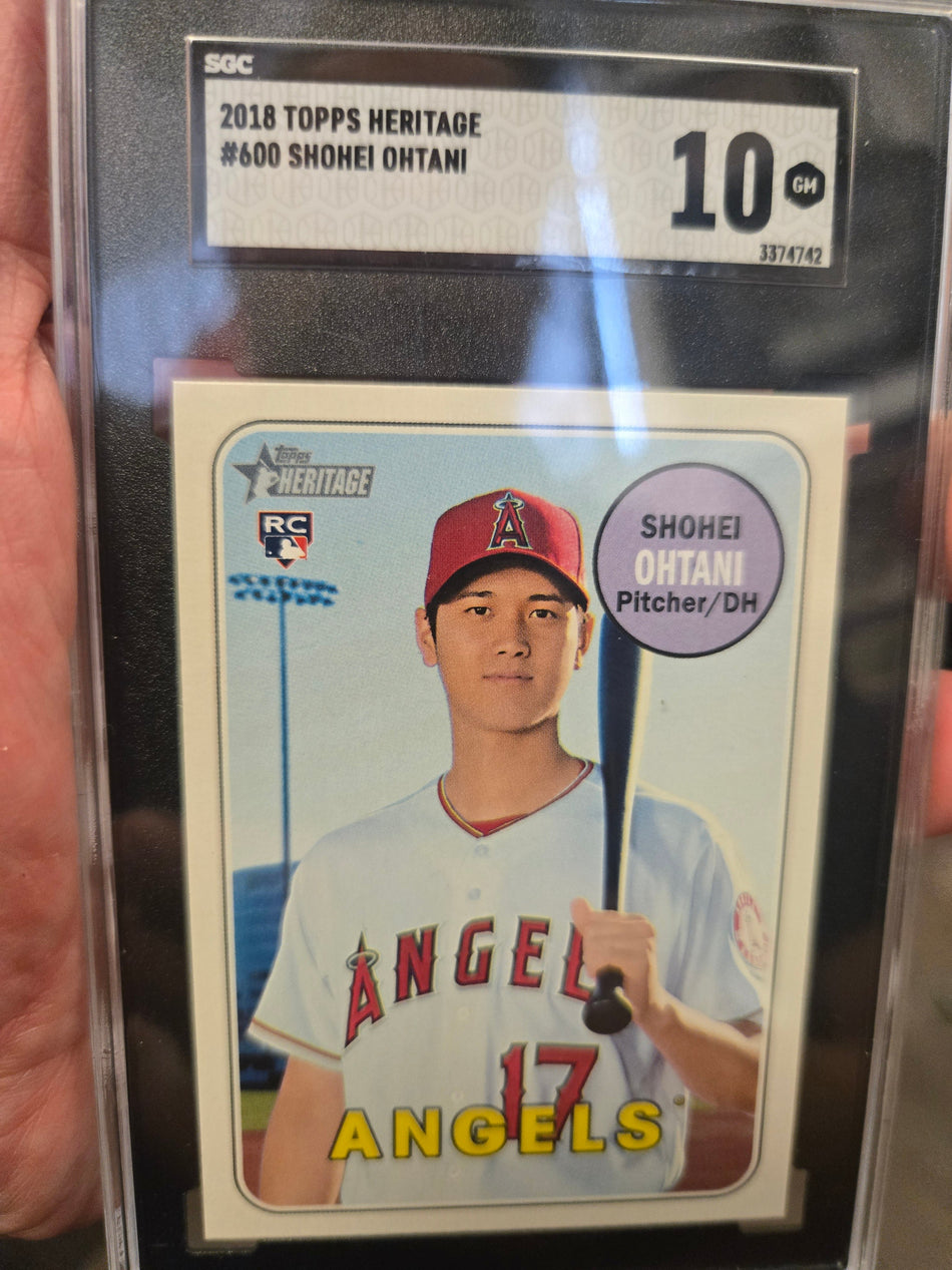2018 TOPPS HERITAGE BASEBALL #600 SHOHEI OHTANI ROOKIE SGC 10