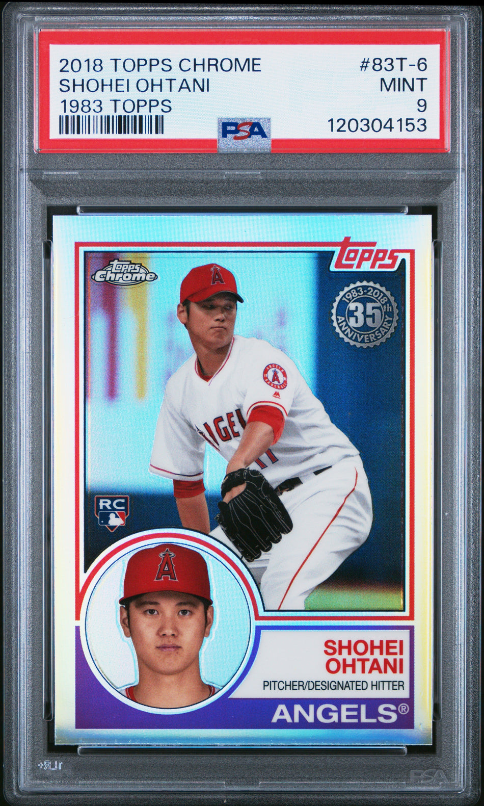 2018 TOPPS CHROME 1983 TOPPS #83T-6 SHOHEI OHTANI 1983 TOPPS ROOKIE PSA 9