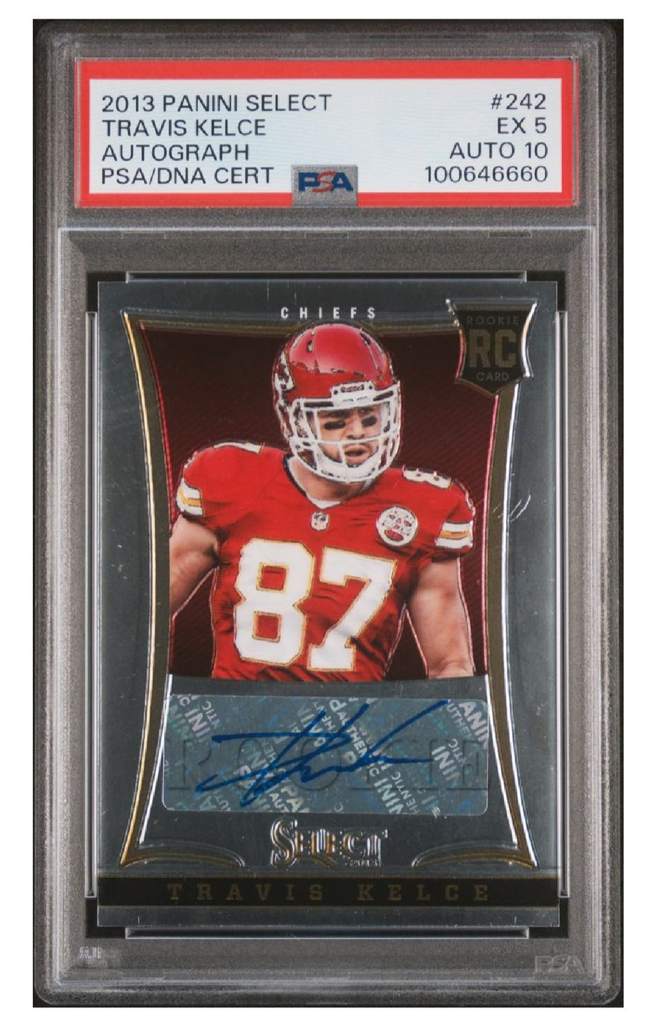 2013 TRAVIS KELCE SELECT ROOKIE AUTOGRAPH No.  242 PSA AUTO 10