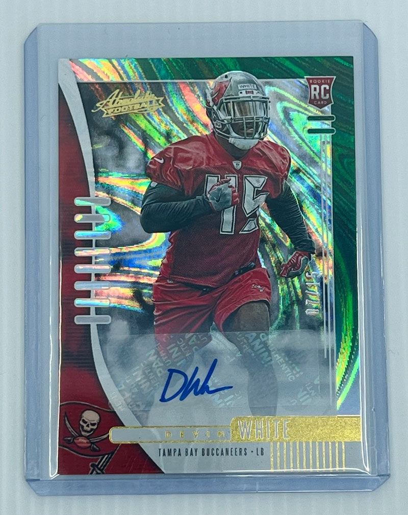 2019 PANINI ABSOLUTE DEVIN WHITE ROOKIE, #190, AUTO, GREEN WAVE, SERIAL #07/15