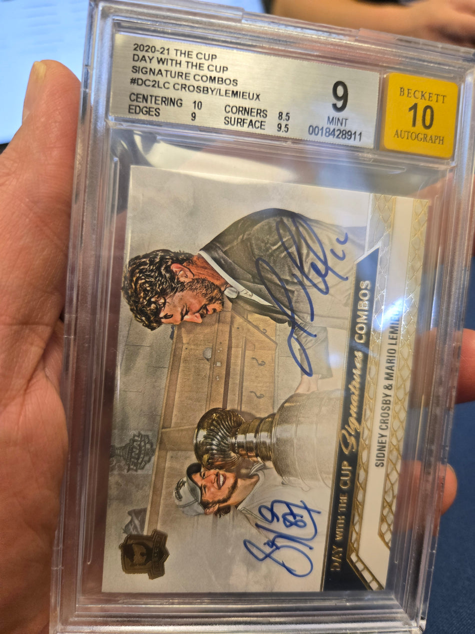2020 UPPER DECK THE CUP DAY WITH THE CUP SIGNATURES COMBOS DC2LC SIDNEY CROSBY/MARIO LEMIEUX DAY WITH/CUP SIG.CM