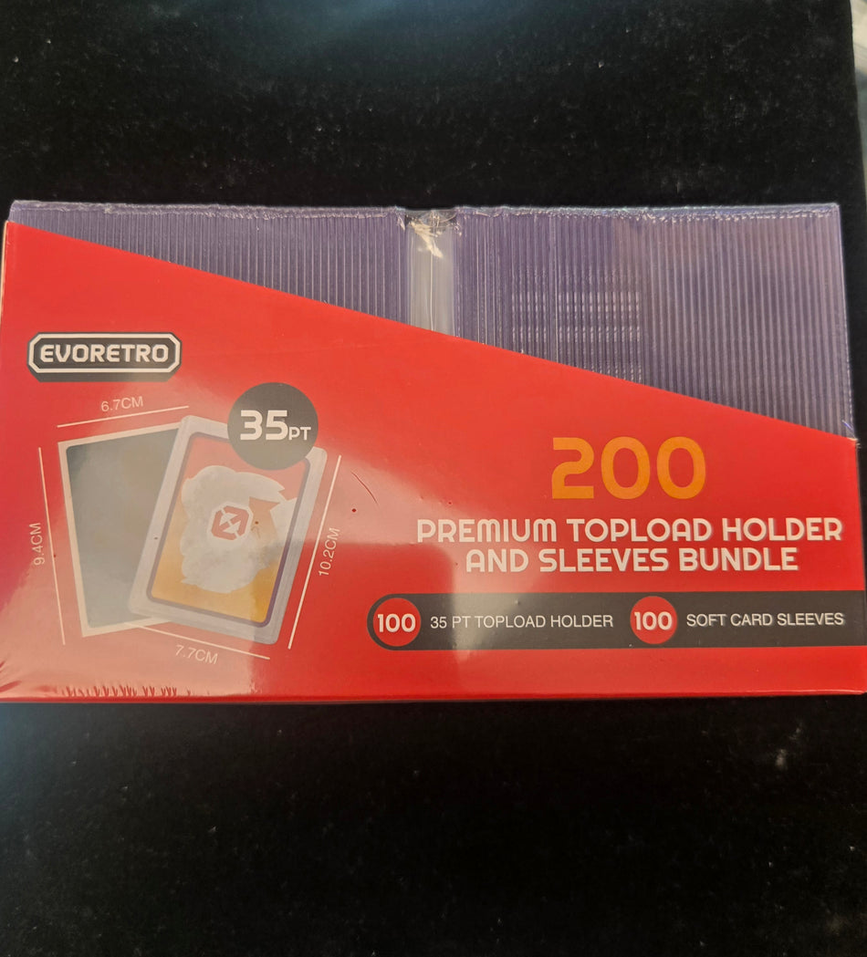 EVORETRO 35PT TOPLOADER & SLEEVES BUNDLE 200ct