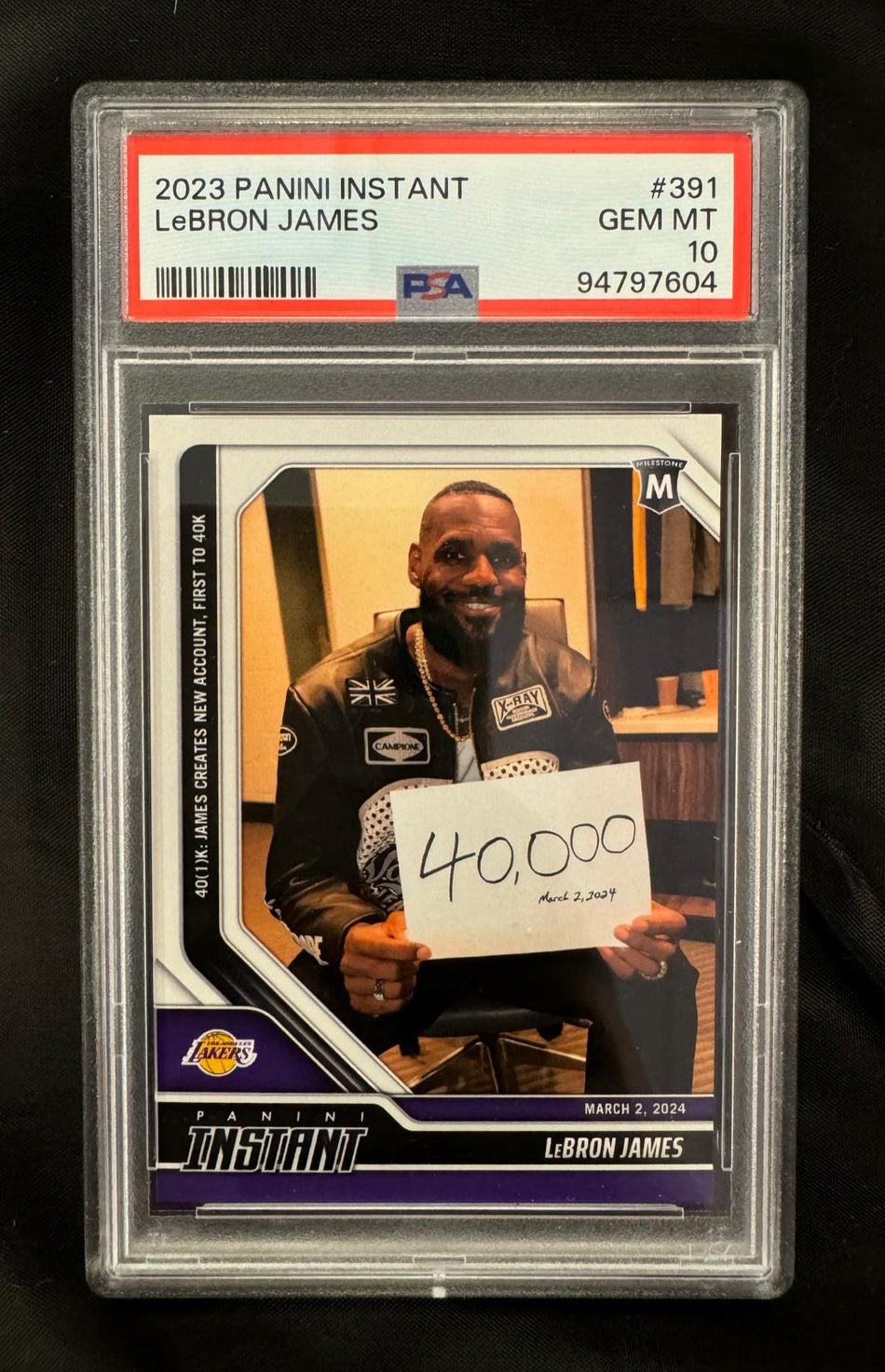 LeBRON JAMES 3391 PSA 10 GEM MINT 2023 PANINI INSTANT