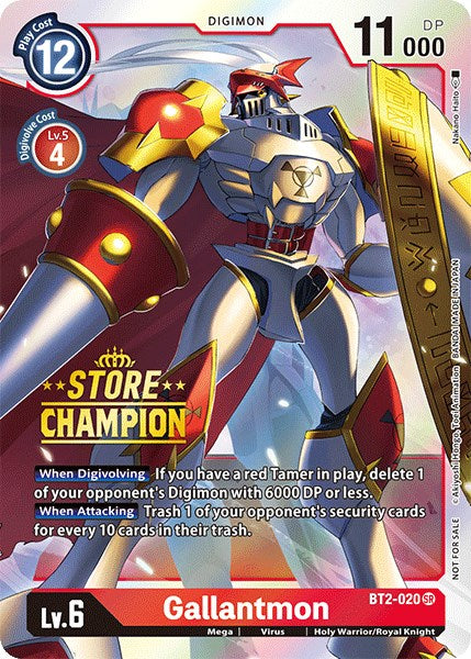 Gallantmon [BT2-020] (Store Champion) [Release Special Booster Promos]