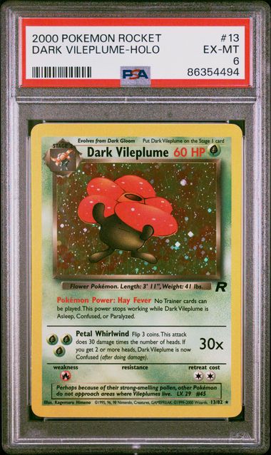 2000 POKEMON ROCKET DARK VILEPLUME HOLO #13 PSA 6