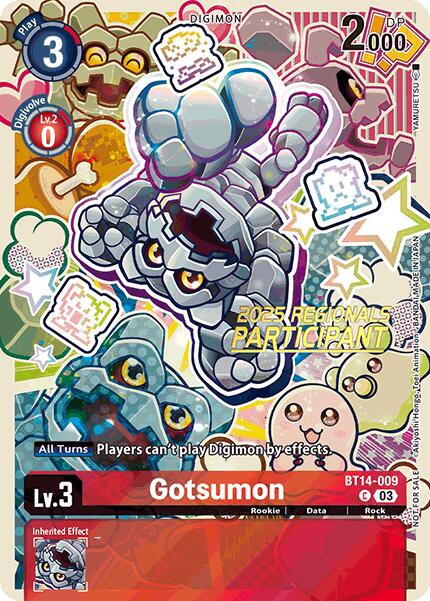 Gotsumon [BT14-009] (2025 Regionals Participant) [Blast Ace Promos]