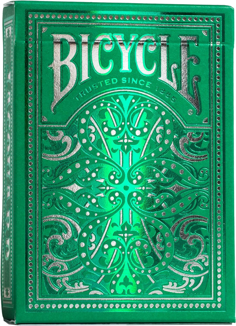 Bicycle Jacquard Premium Playing Cards, Silver and Emerald Green, 1 Deck