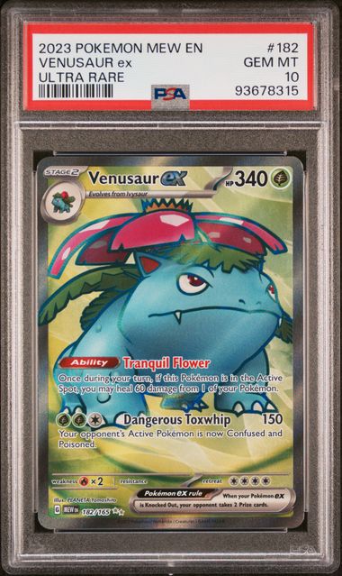 2023 POKEMON MEW EN VENUSAUR EX ULTRA RARE #182 PSA 10