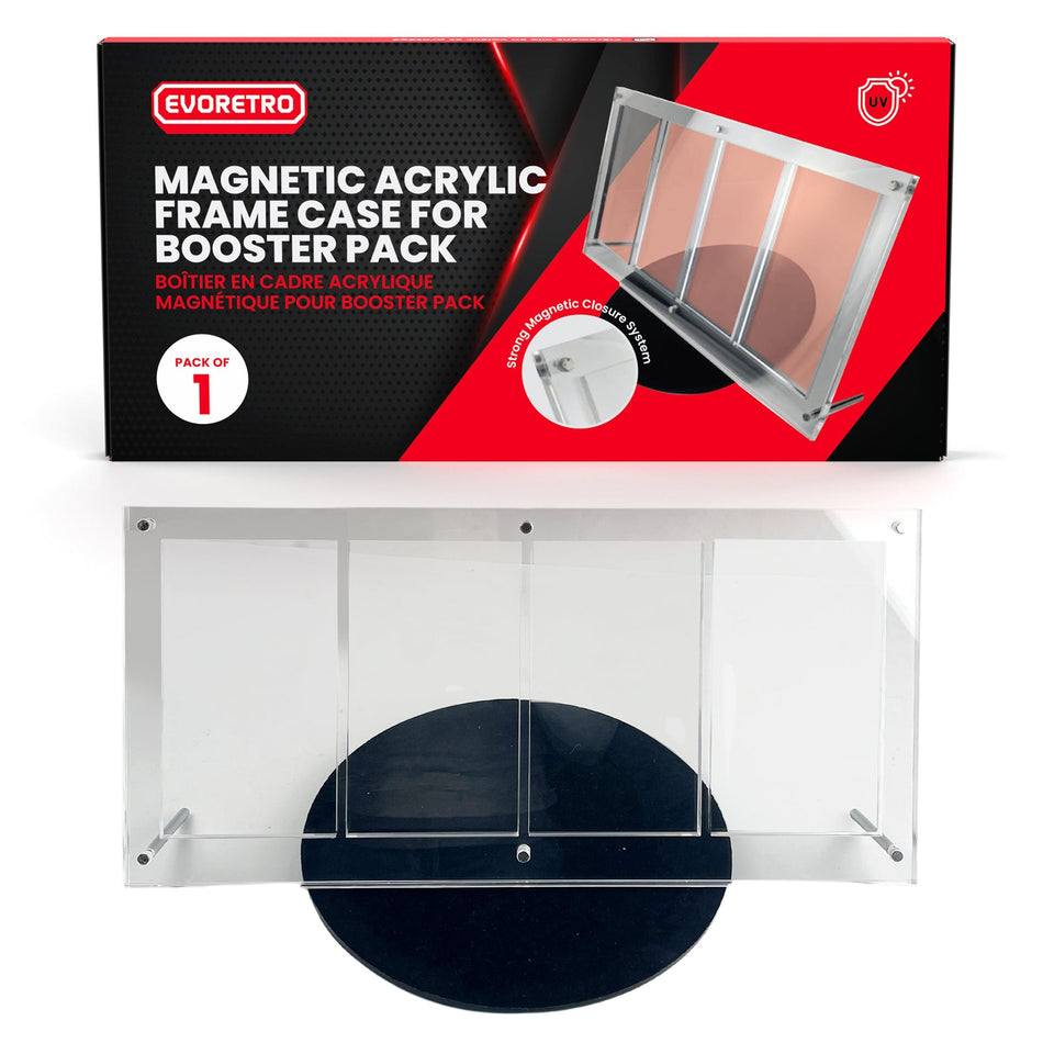 EVORETRO MAGNETIC ACRYLIC BOOSTER PACK DISPLAY CASE (4-SLOT)