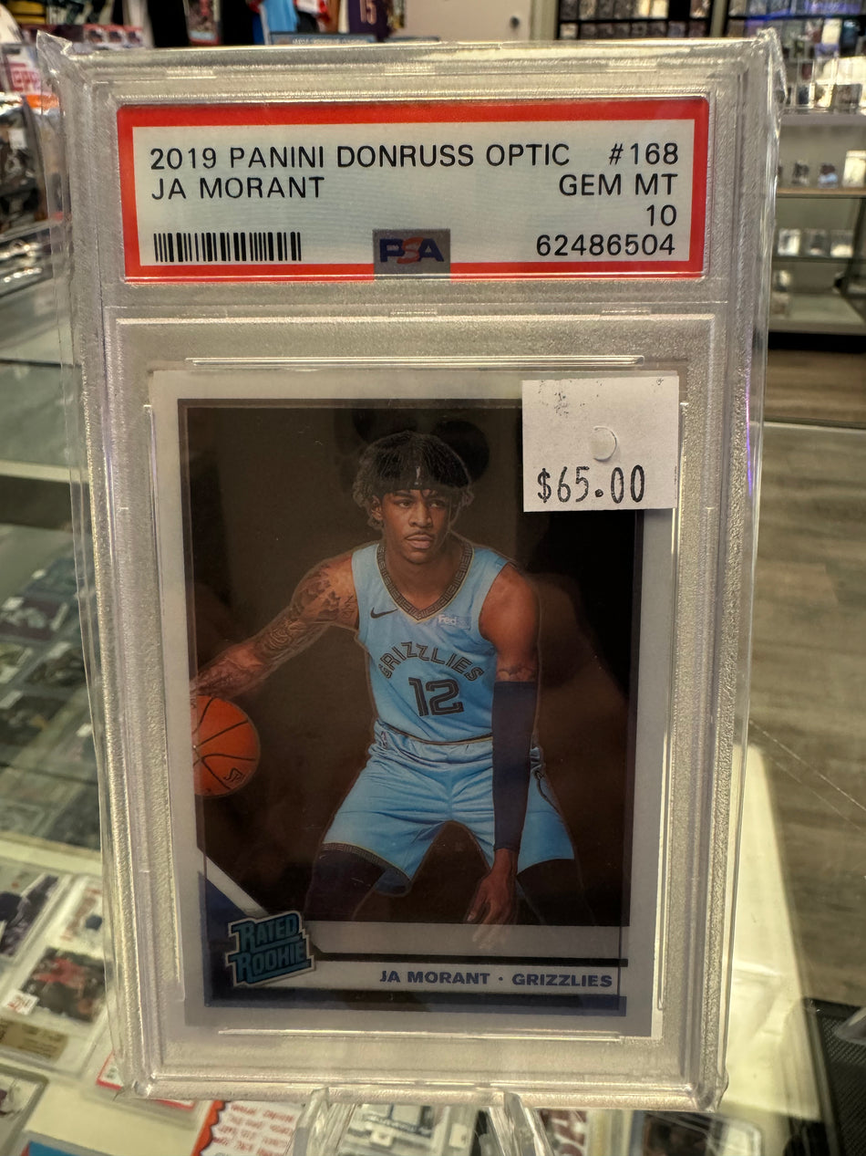 2019 Panini Donruss Optic Ja Morant #168 Rated Rookie GEM MT PSA 10