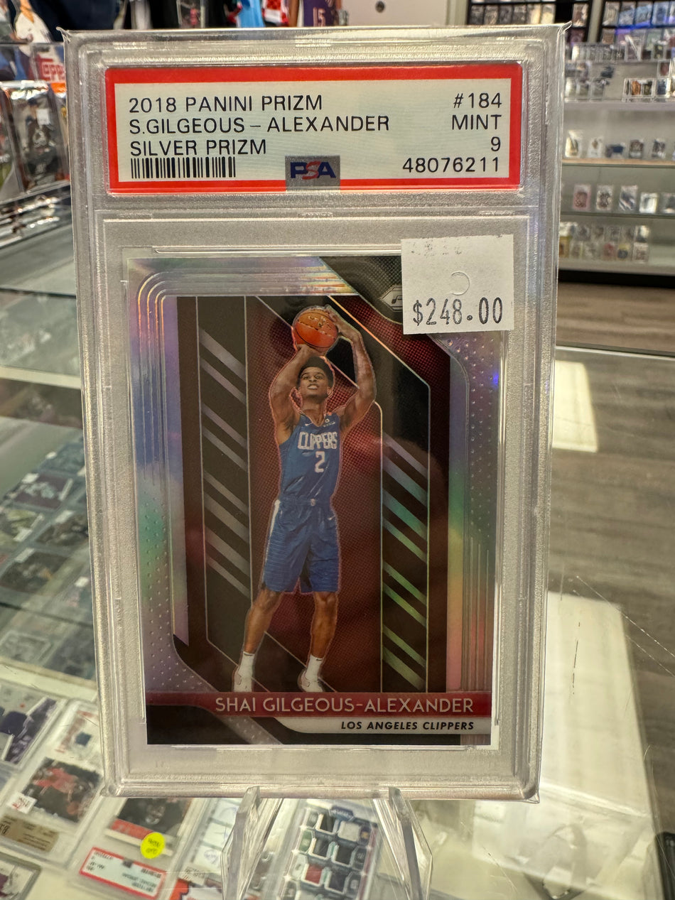 2018 Panini Prizm Rookie Shai Gilgeous - AAlexander Silver Prizm #184 MINT PSA 9