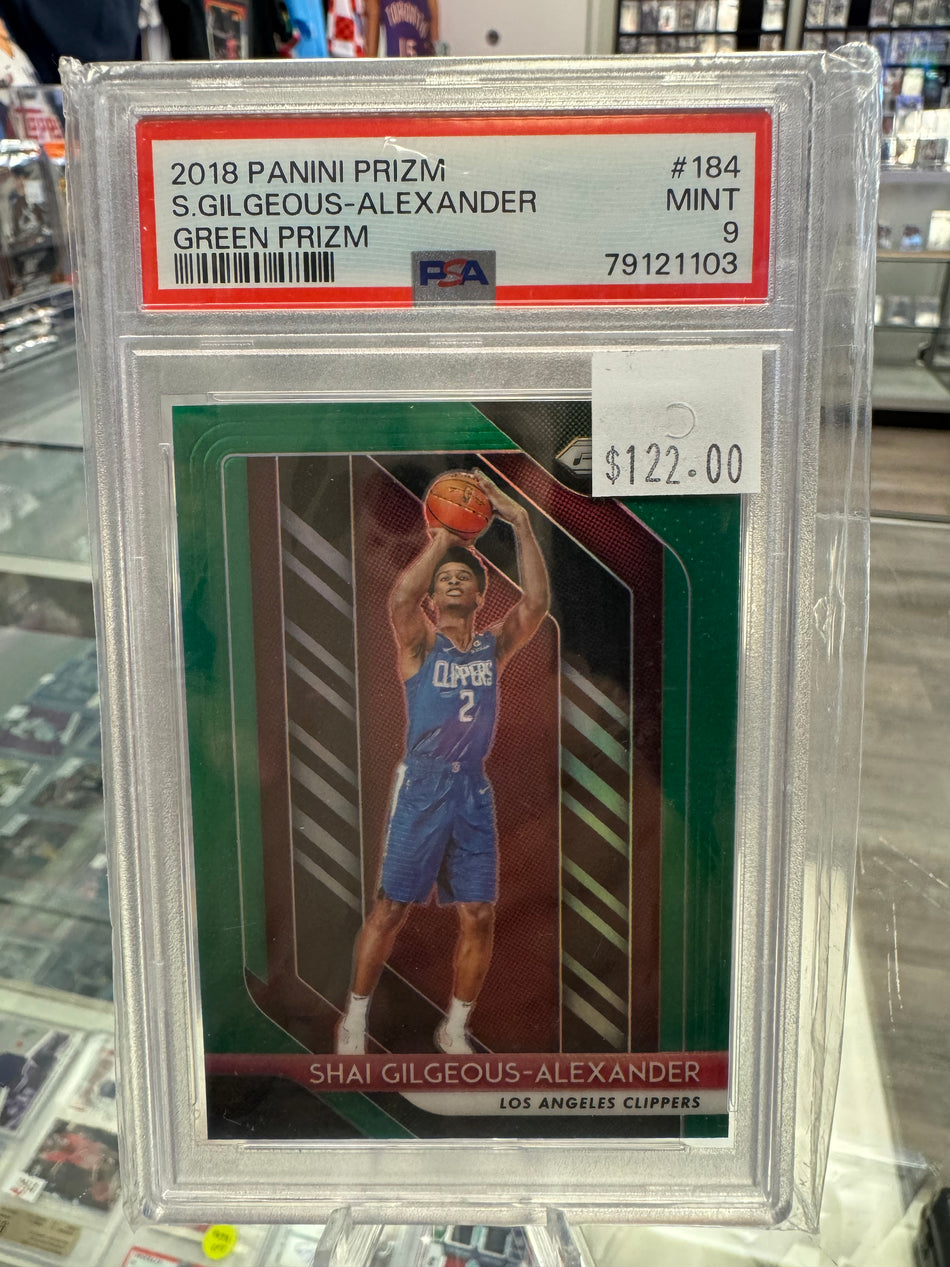 2018 Panini Prizm Rookie Shai Gilgeous-Alexander Green Prizm #184 MINT PSA 9