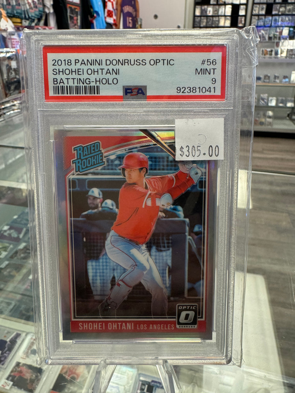 2018 Panini Donruss Optic Shohei Ohtani Batting-Holo #56 Mint PSA 9