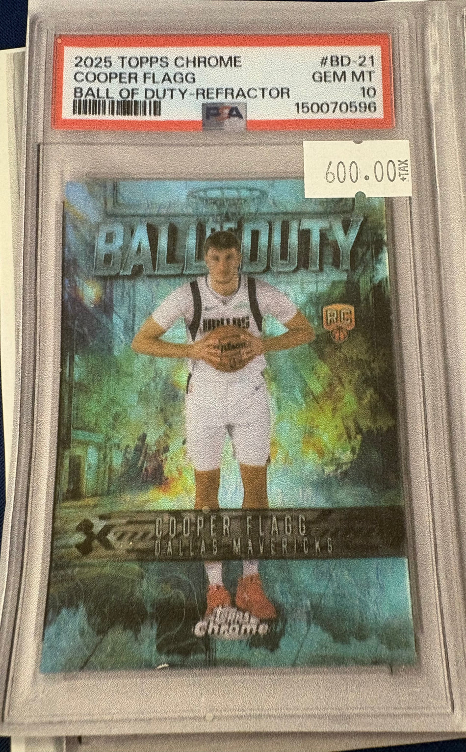 2025 TOPPS CHROME COOPER FLAGG BALL OF DUTY REFRACTOR ROOKIE PSA 10 #BD-21