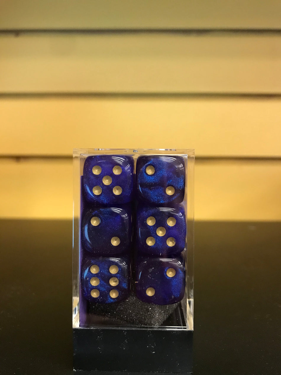 SIGNATURE 16MM DICE BLOCKS ROYAL PURPLE/GOLD