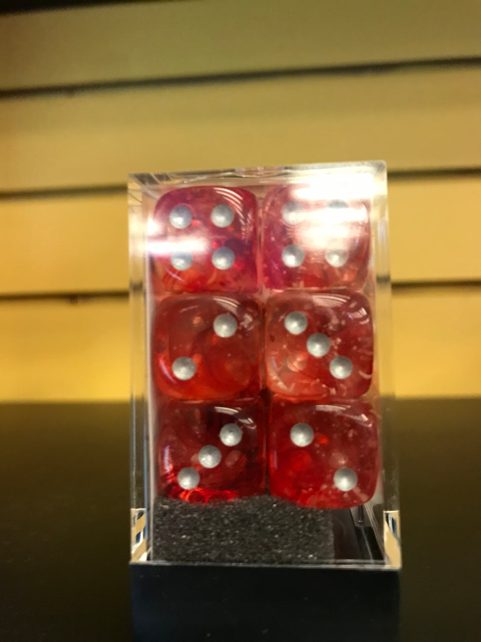 SIGNATURE 16MM DICE BLOCKS RED/SILVER