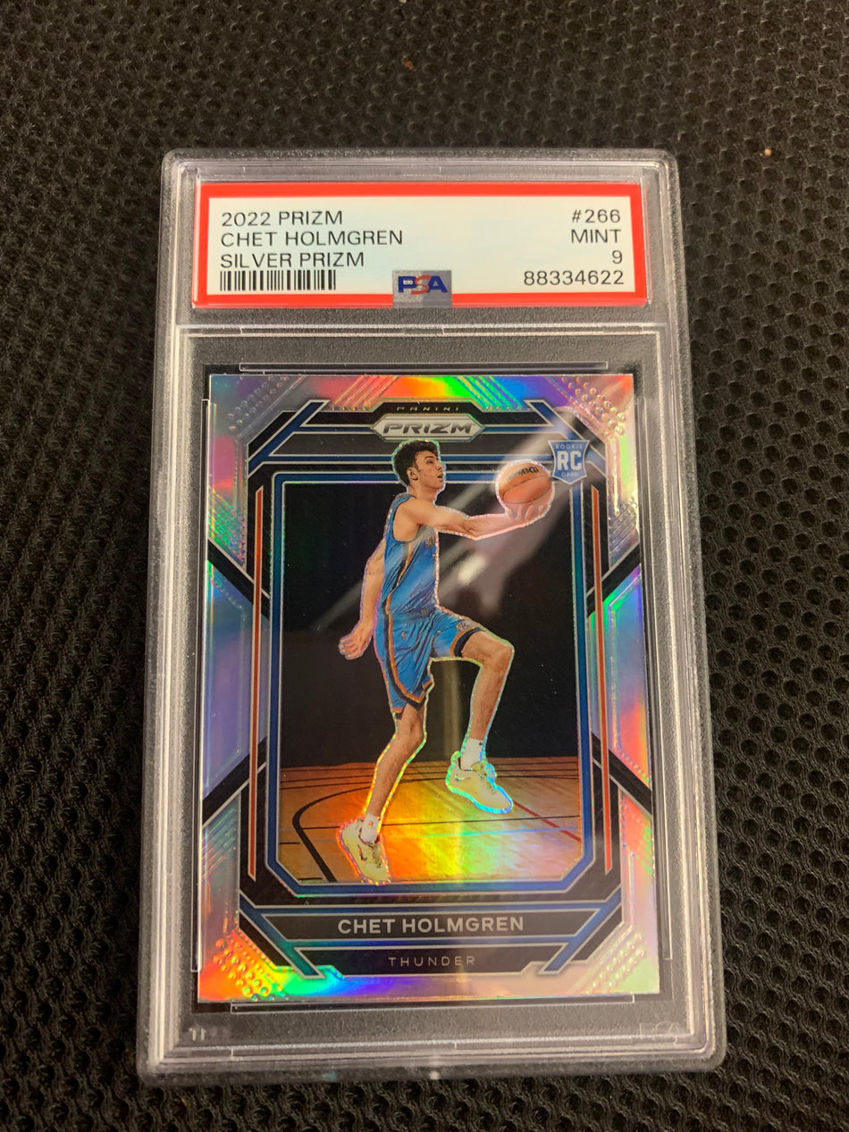 2022 PRIZM CHET HOLMGREN SILVER PRIZM #266 PSA 9