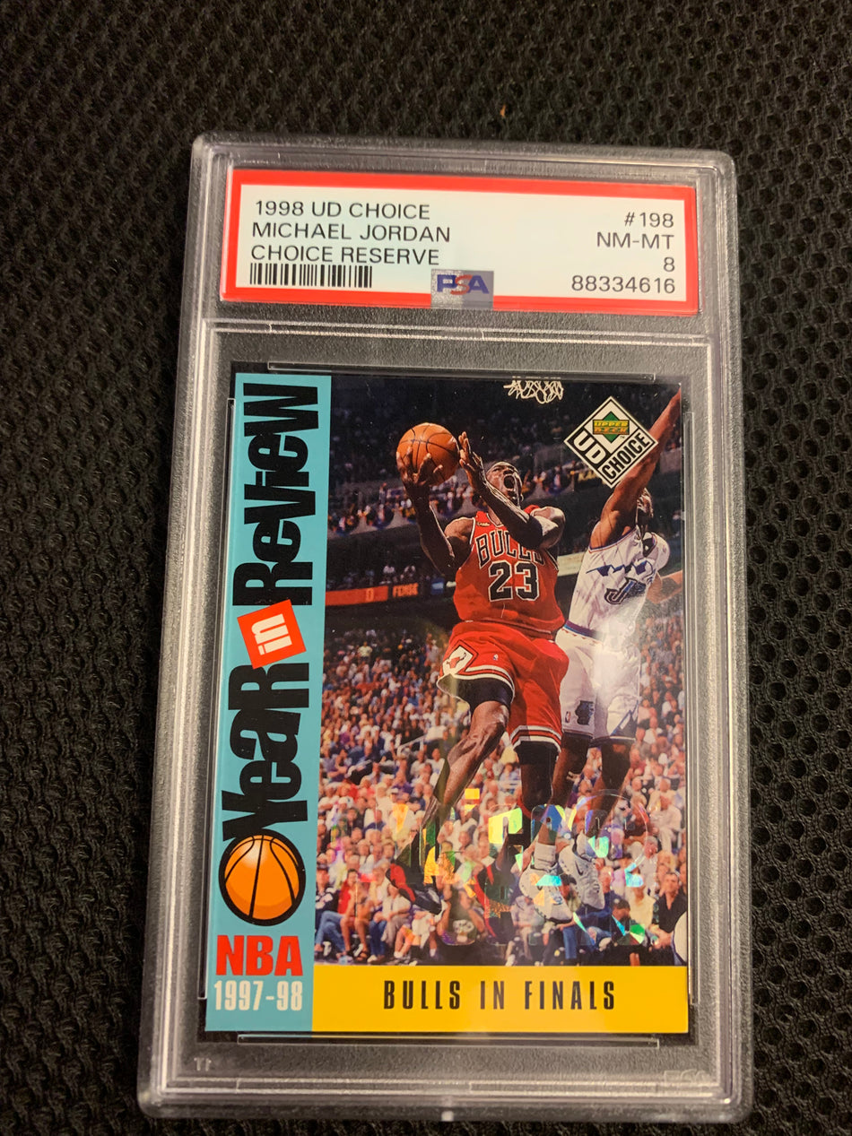 1998 UD CHOICE MICHAEL JORDAN CHOICE RESERVE #198 PSA 8