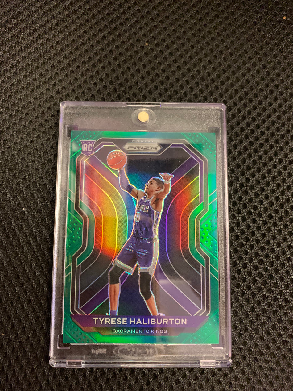 2021 PRIZM TYRESE HALIBURTON GREEN PRIZM ROOKIE #262