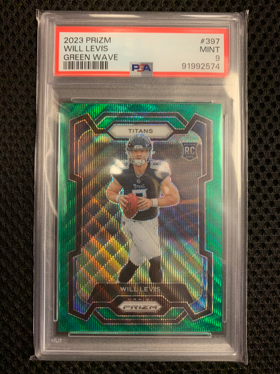 2023 PRIZM WILL LEVIS GREEN WAVE #397 PSA 9