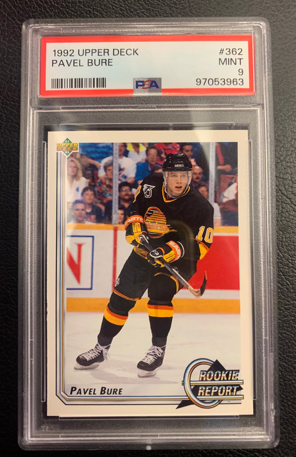 1992 UPPER DECK PAVEL BURE ROOKIE REPORT PSA 9