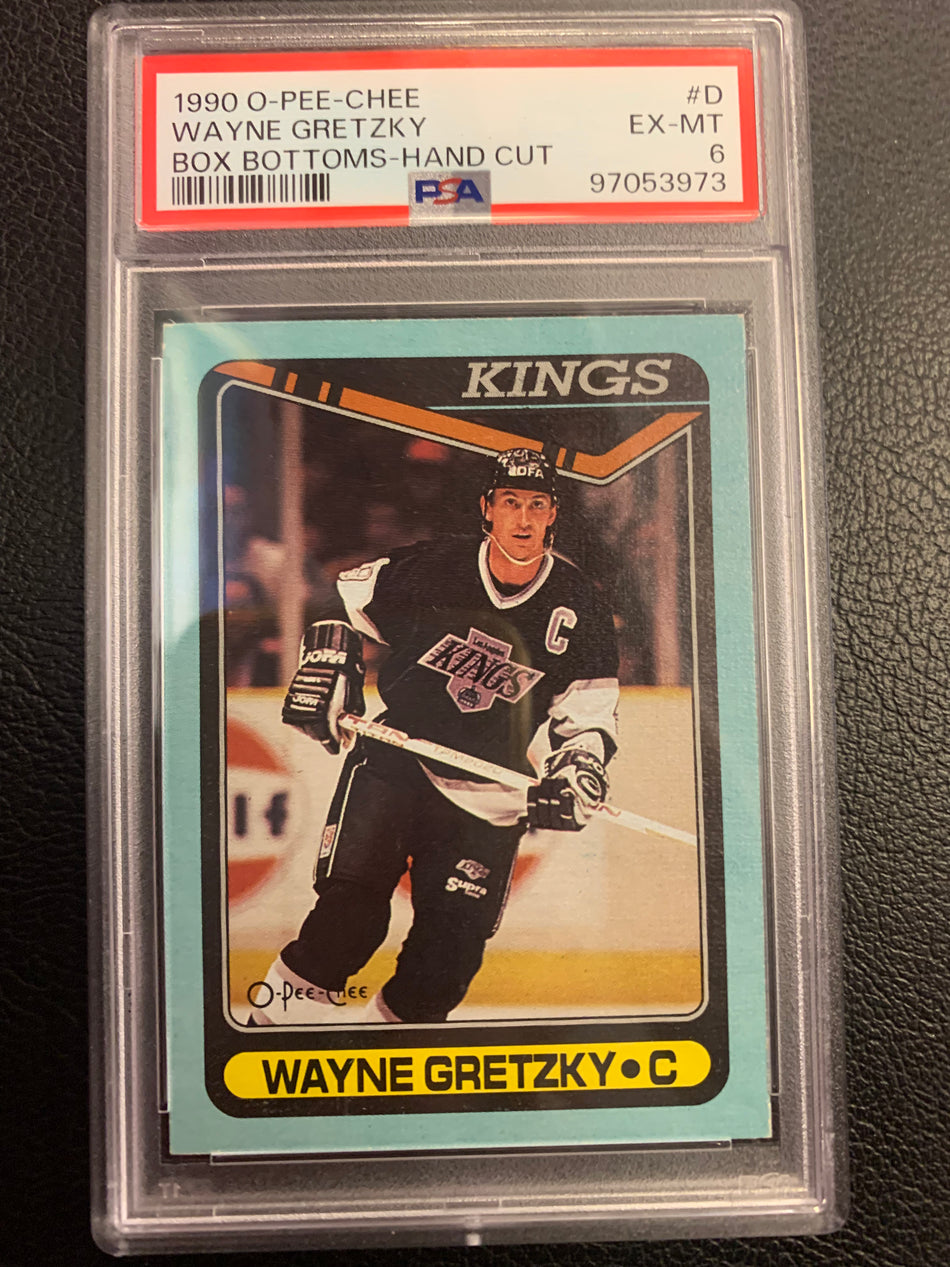 1990 OPC WAYNE GRETZKY BOX BOTTOMS-HAND CUT PSA 6