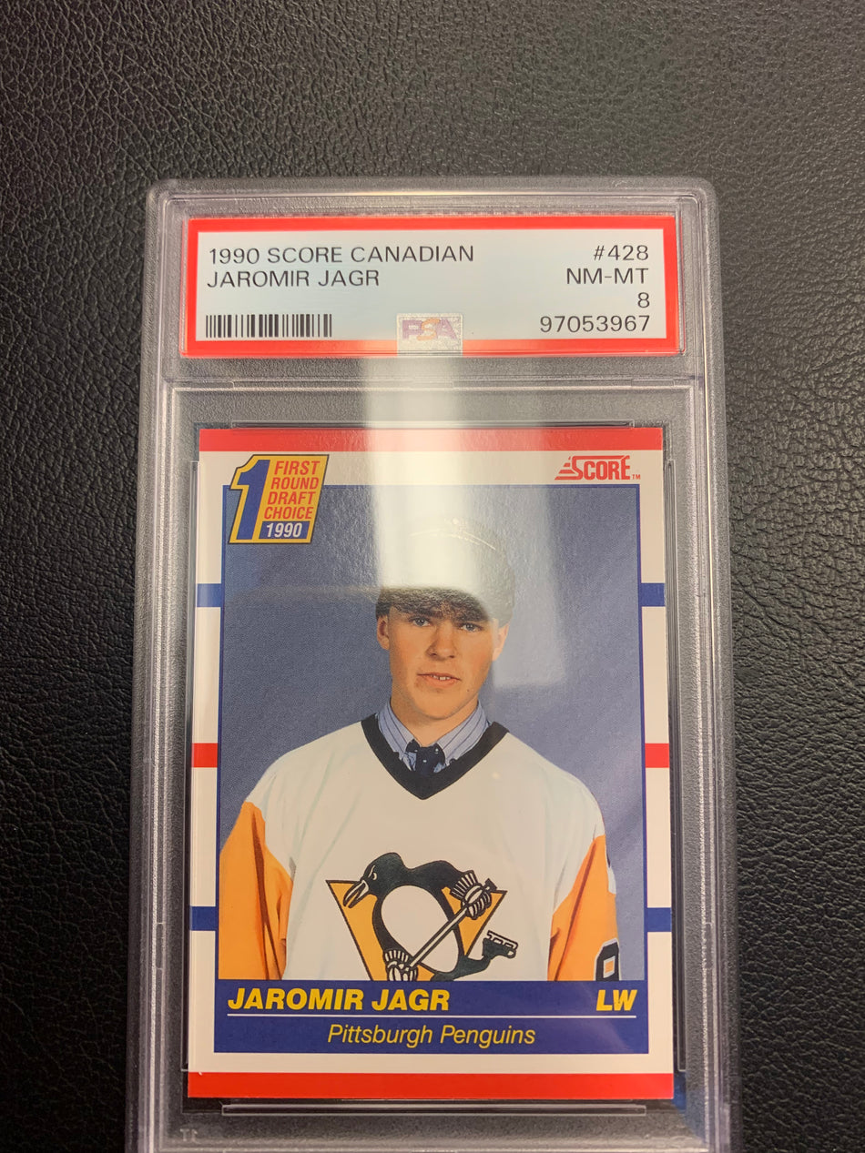 1990 SCORE CANADIAN JAROMIR JAGR PSA 8