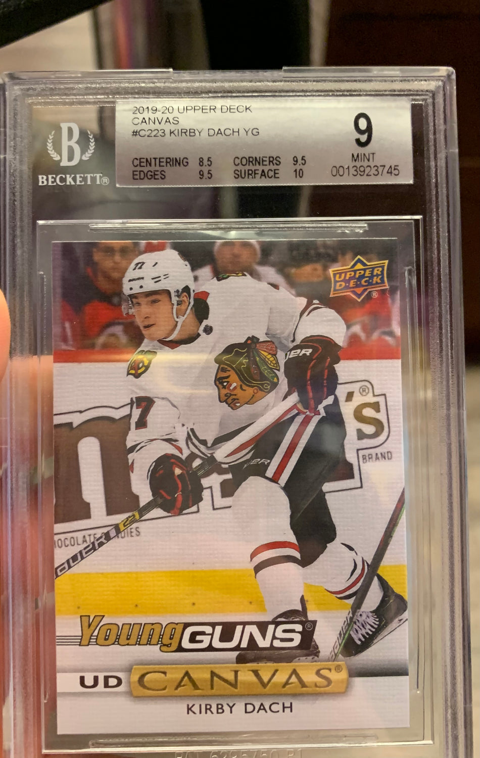 2019-20 UPPER DECK KIRBY DACH CAMVAS YOUNG GUNS BGS 9