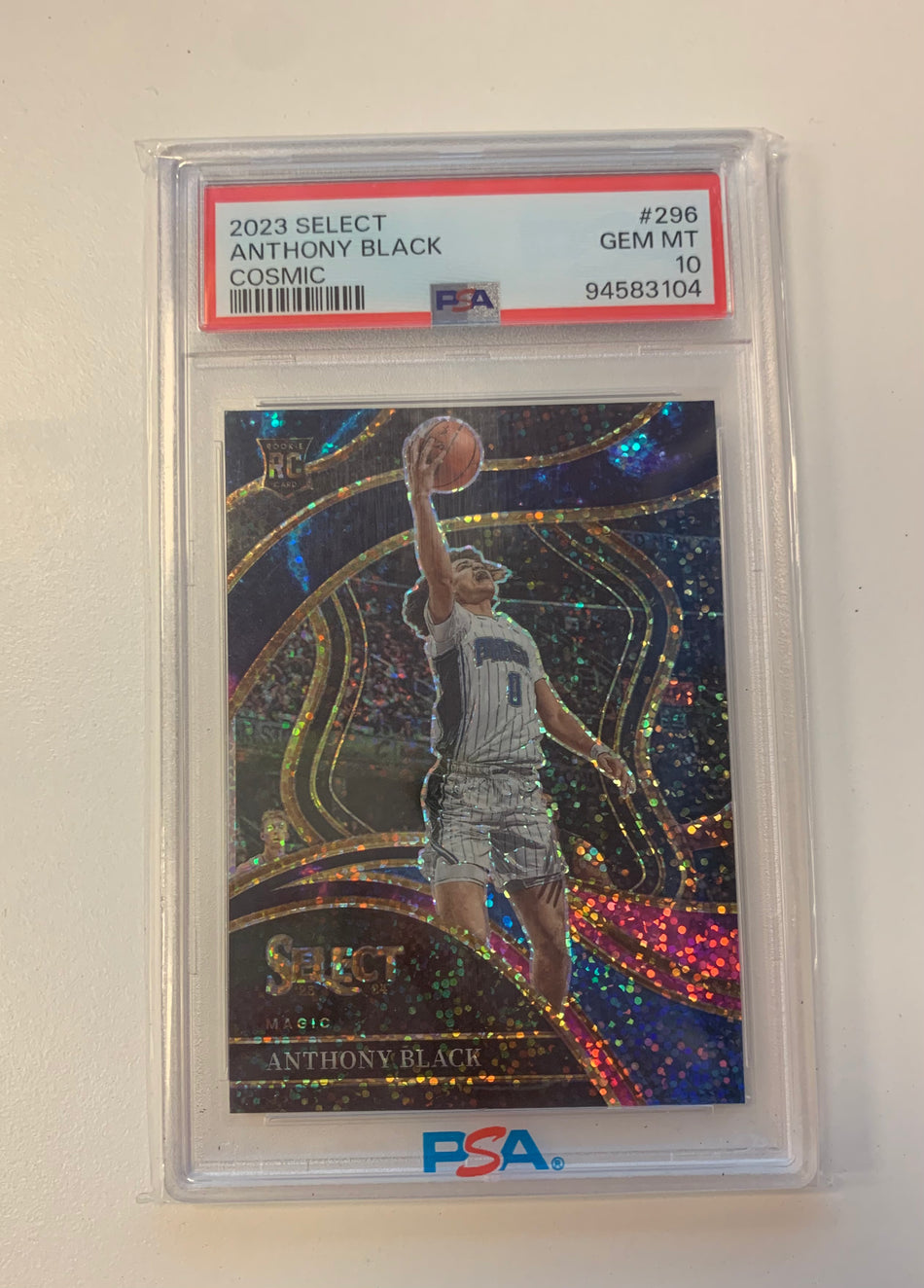 2023 SELECT ANTHONY BLACK COURTSIDE COSMIC PSA 10