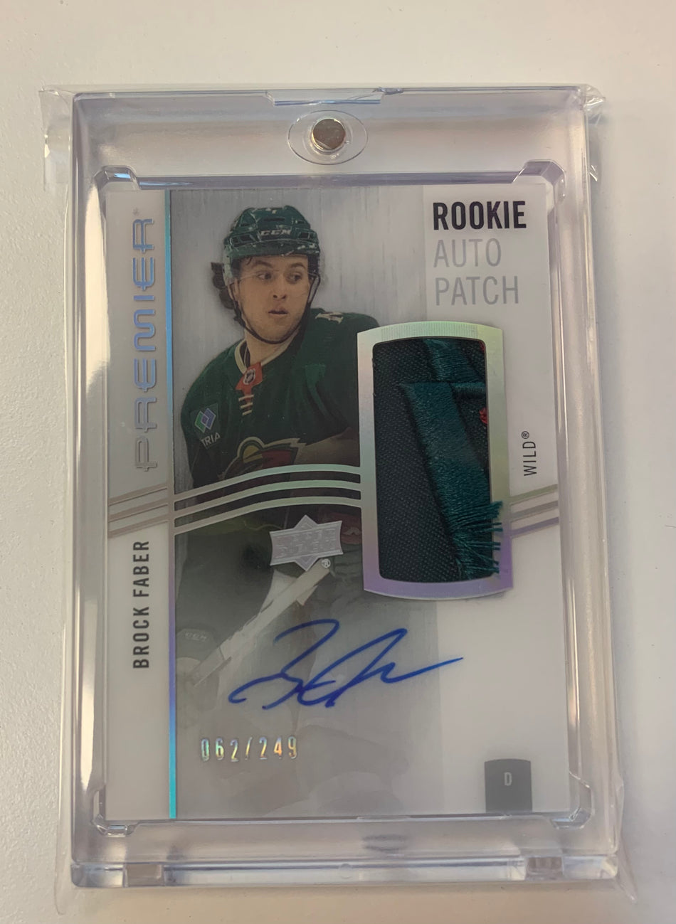 2023-24 UD Premier Rookie Auto Patch Brock Faber /249 #AR-BF