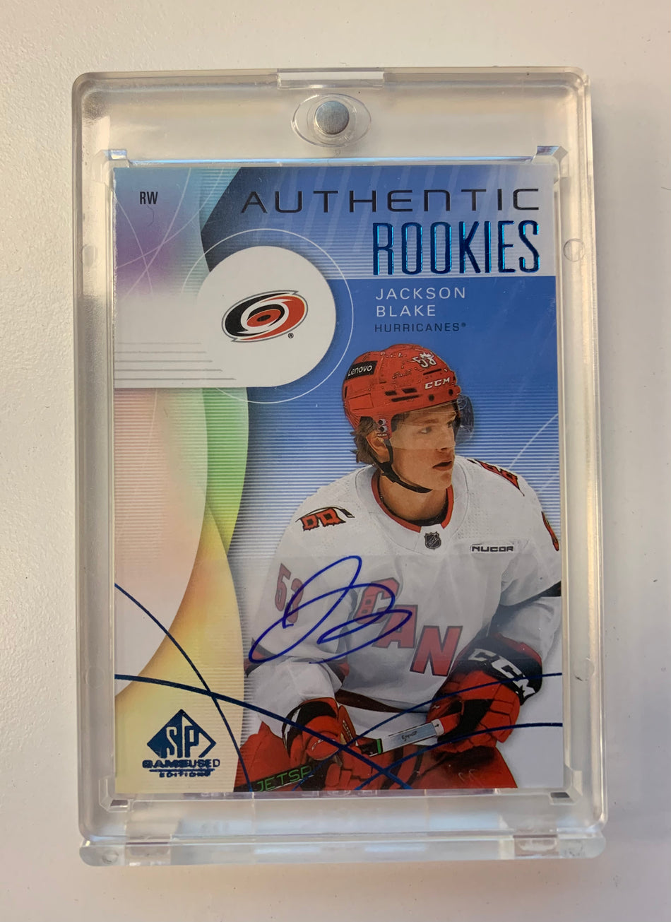 2024-25 SP GAME USED JACKSON BLAKE AUTHENTIC ROOKIES BLUE AUTO