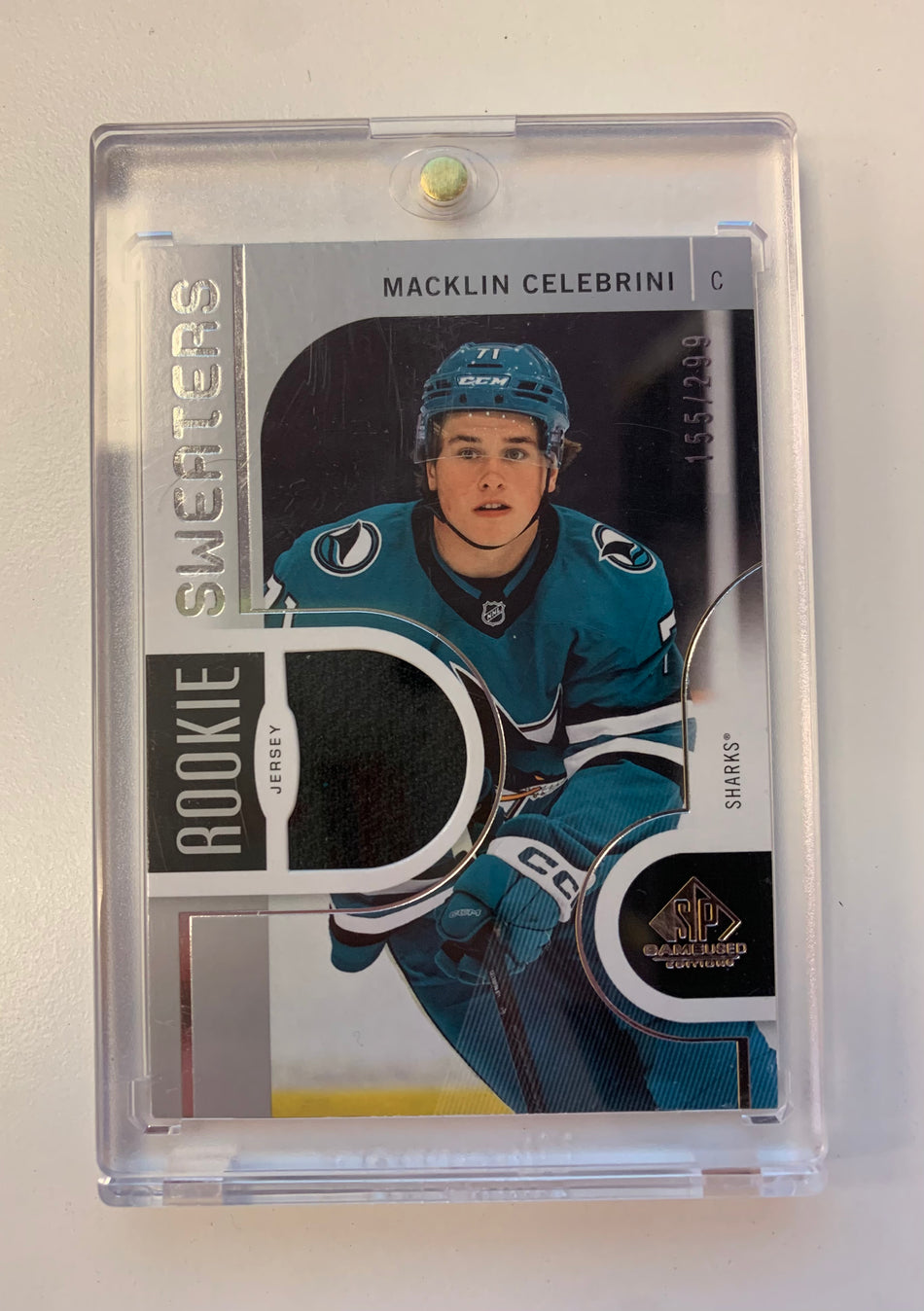 2024-25 SP GAME USED MACKLIN CELEBRINI ROOKIE SWEATERS /299 JERSEY PATCH