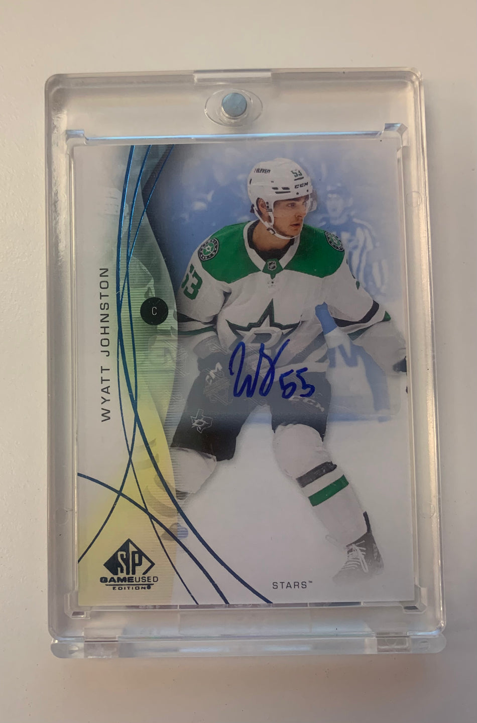 2024-25 SP GAME USED WYATT JOHNSTON BLUE AUTO