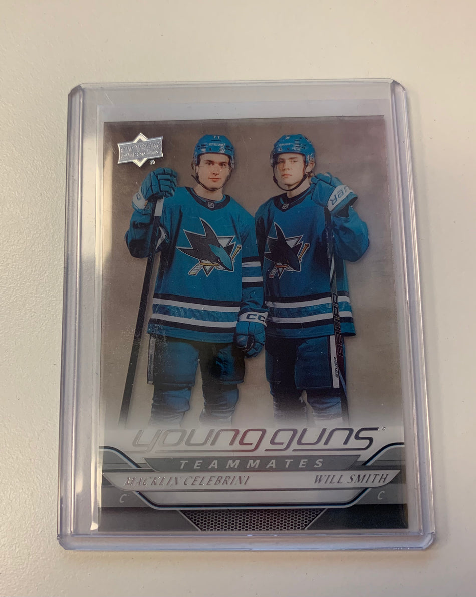 2024-25 UD Series 2 Celebrini & Smith Teammates Young Guns Clear Cut #499