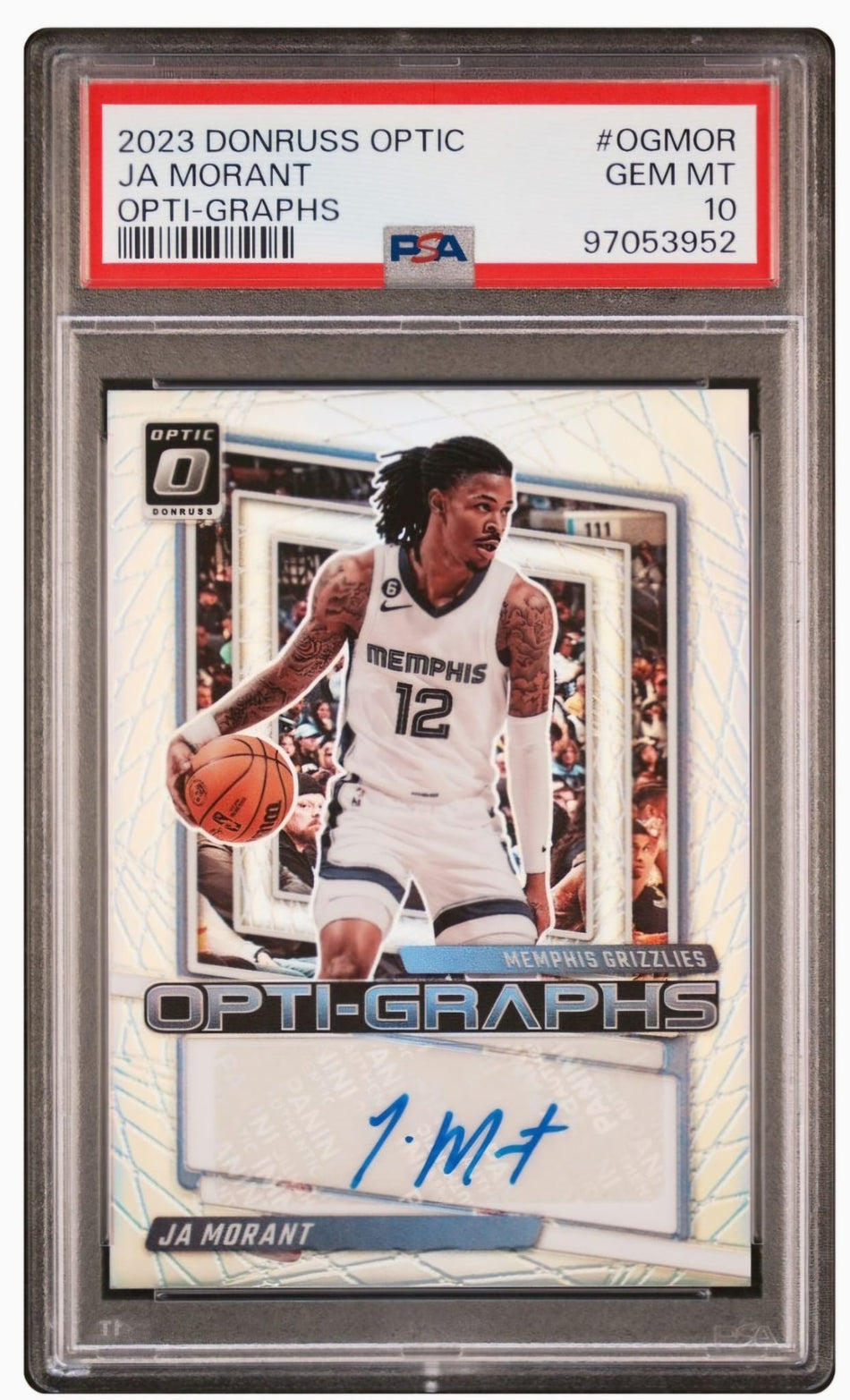 2023 JA MORANT DONRUSS OPTIC OPTI-GRAPHS NO. OGMOR PSA 10