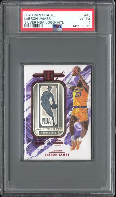 2023 Impeccable Lebron James Silver NBA Logo #48 *RARE* PSA VG-EX 4